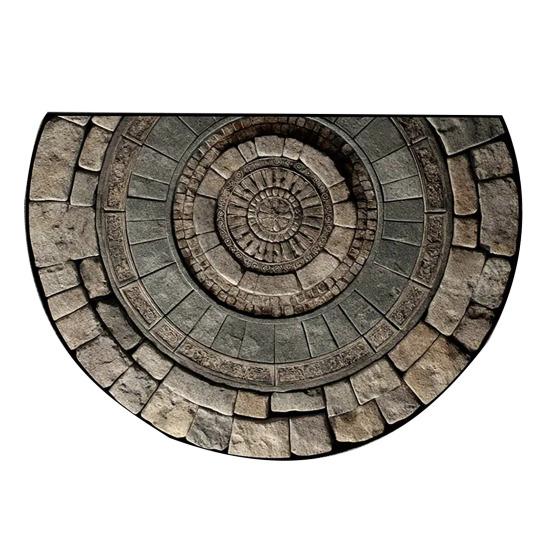 Bodenmatte Halbkreis 3D-Illusion Teppich Rutschfest Dekorativer Akzent Eingangsbereich Wohnzimmer Schlafzimmer Farbecht Bereichsteppich