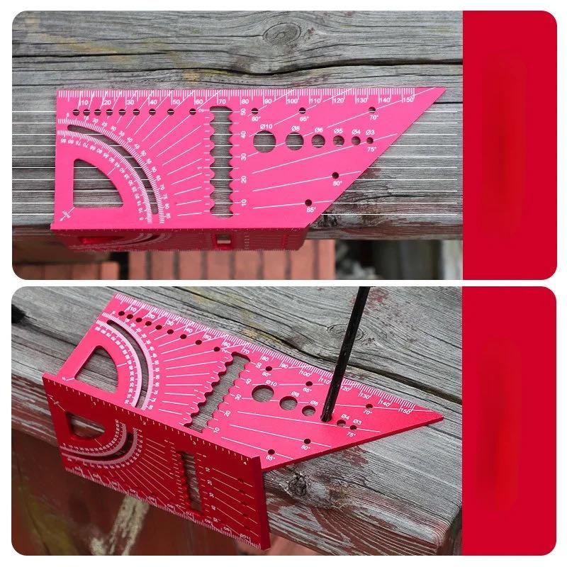 Aluminum Alloy Woodworking Angle Ruler Line Drawing Device Angle Measuring Measure Tool with Gauge Protractor Locator