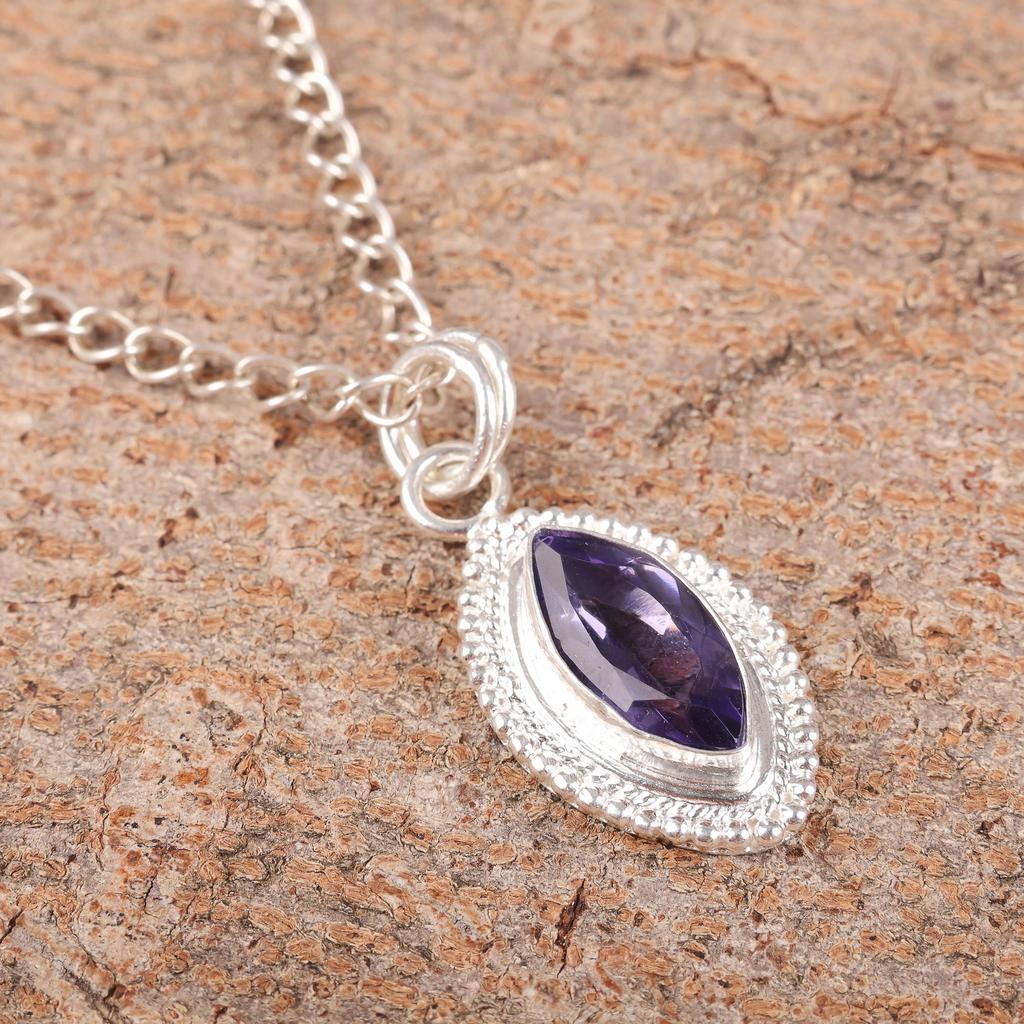 Iolite Pendant Gemstone Jewelry, 925 Solid Sterling Silver Pendant, Handmade Jewelry Dazzling Pendant, Gift For Her