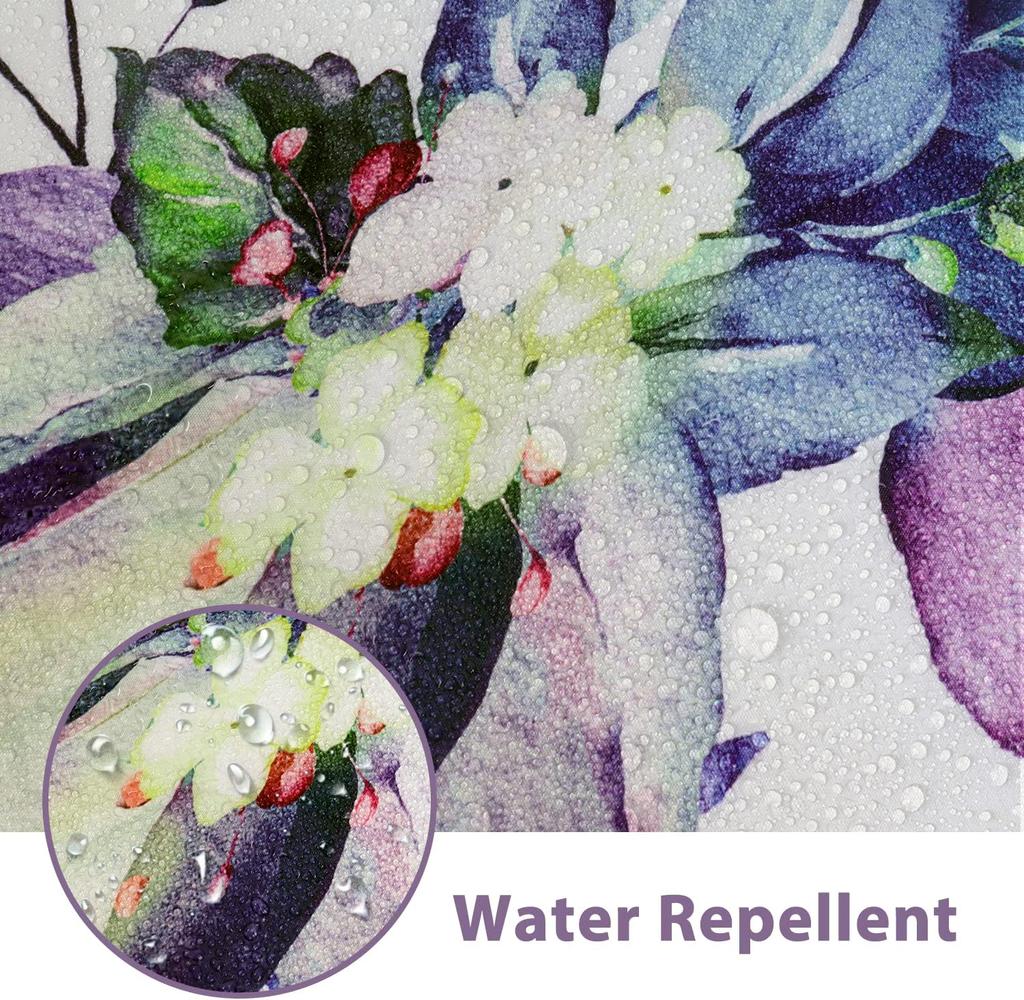 Blue Purple Eucalyptus Leaves Shower Curtains 72X72 Inch, Waterproof Fabric Stylish Botanical Bathroom Shower Curtain With Hooks