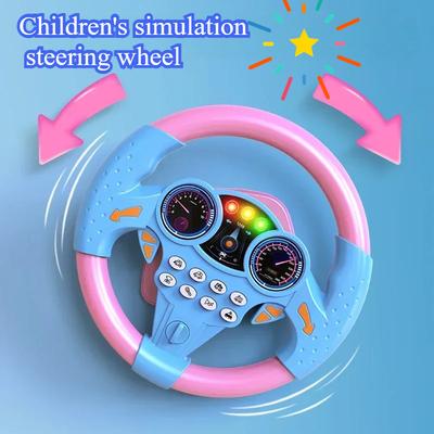 Juguetes de Volante de Simulación Brillante para Bebés Juguete para Niños Educación Temprana Copilotos Volante de Cochecito Juguetes Vocales