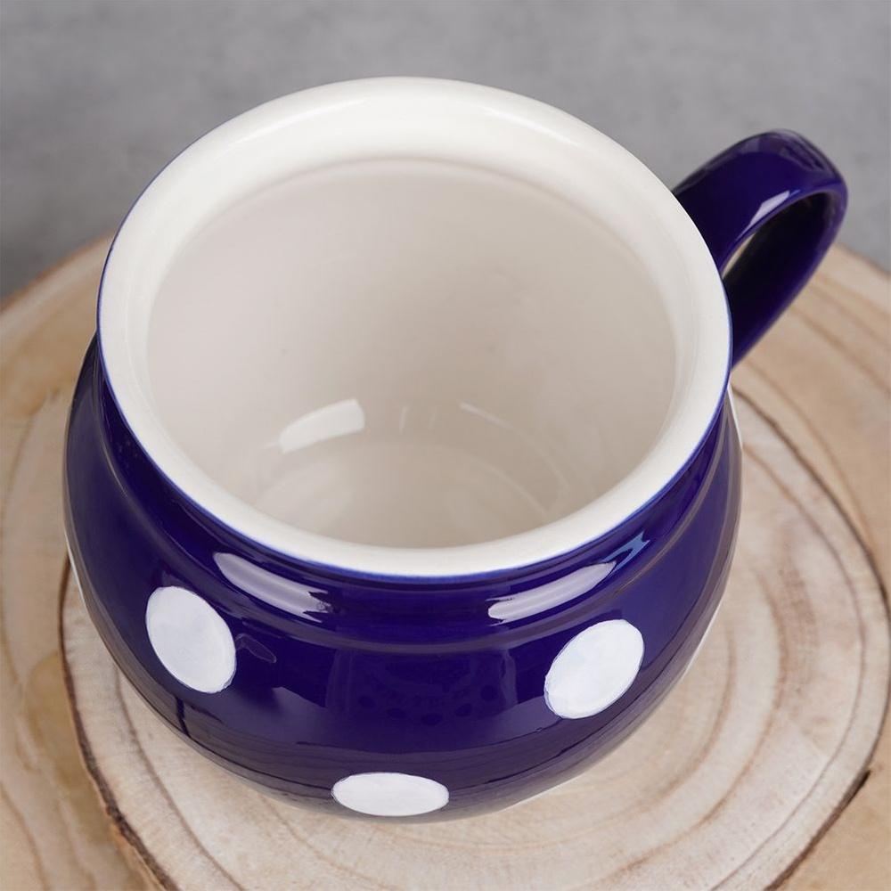Jumbo Ceramic Mug Orion Blue Polka Dot 850ml