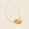 18K Gold-Plated Stainless Steel Minimalist Sun Pendant Necklace for Women - Non-Fading, Versatile Design
