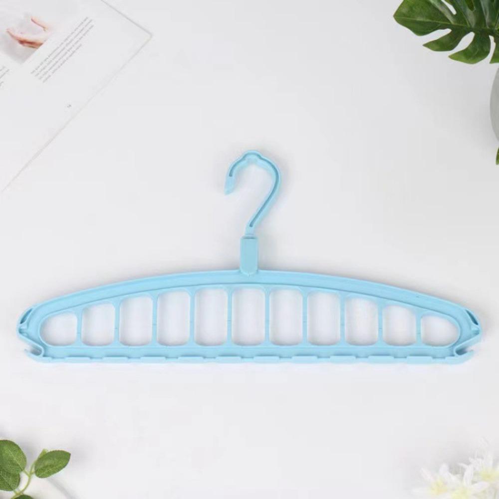 4PCS Rotatable Hook Multi-Hole Clothes Hanger Space-Saving Non-slip Wardrobe Clothes Organizer Plastic Clothes Hanging Rack