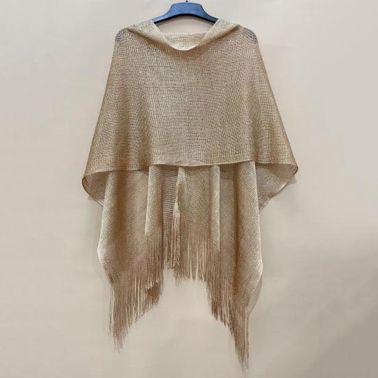 Women Beach Shawl Breathable Fabric Cover-up Shawl with Versatile Tassel Design Weddings Parties Travel Daily