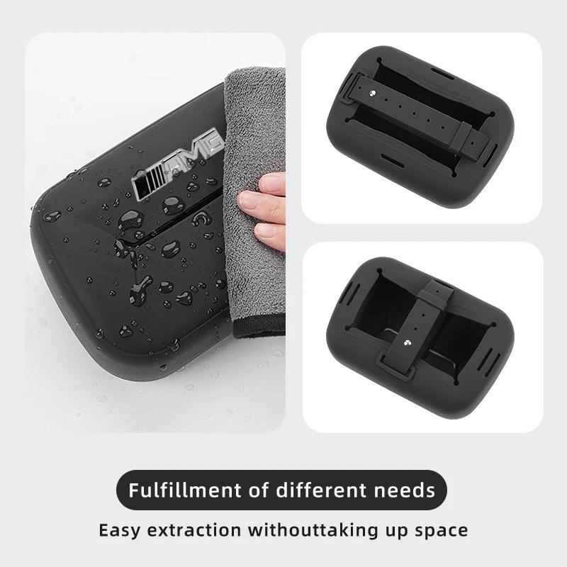 DAR4 Silicone Car Tissue Drawer Box Armrest Backrest Hanging Paper Bag For Mercedes Benz AMG A B C E S G Class W201 W210 W108 W205