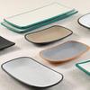 Melamine BBQ Rectangular Side Dish Plate - Imitation Porcelain Plastic, Creative Serving Plate, Drop-Resistant for Hot Pot & Barbecue Restaurants