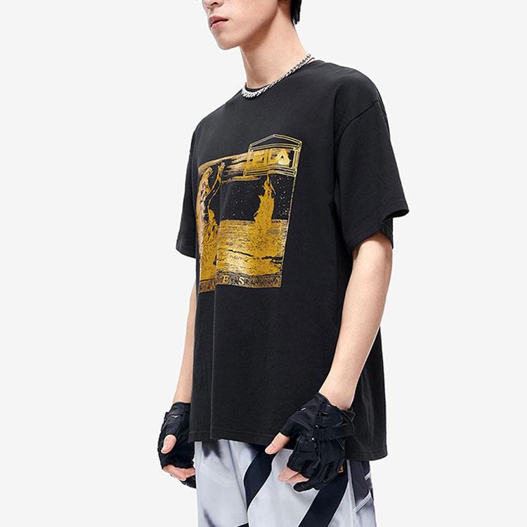 FILA FUSION x Aries Collaboration Collection T Shirt Unisex Pitch Black T11U218101F-BK