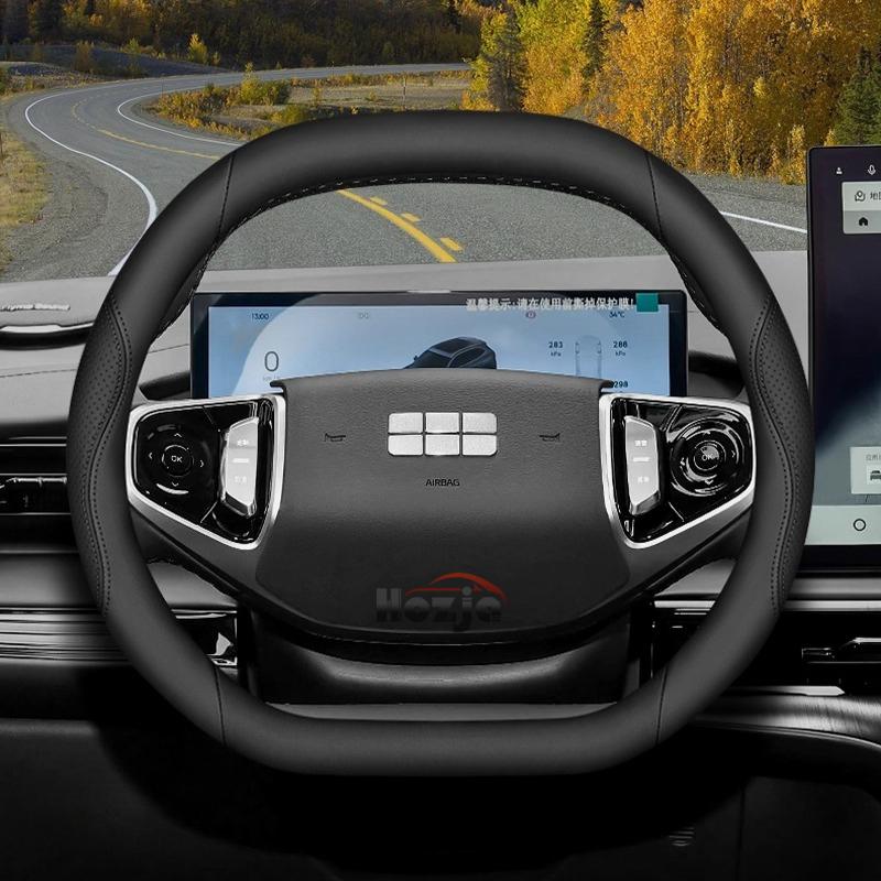 Leather Car Steering Wheel Cover for Geely Cityray EX5 Starray Preface 2024 2025 2026 Accessories