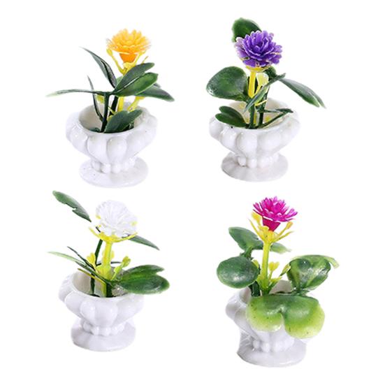 

1 комплект, мини-статуя растения в горшке, прозрачная текстура, декоративная смола, нежные детали, мини-цветок, миниатюрный декор для патио