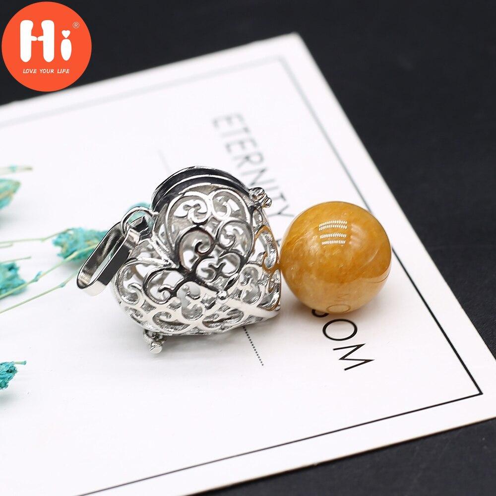 Hi New Necklace Pendant Natural Stone Heart-Shaped Cage Pendant For Jewelry Making DIY Necklace Bracelet Gift Jewelry Accessory