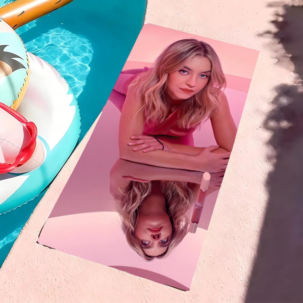 S-Sydney Sweeney-S Handtuch Mikrofaser Strandhandtuch, Schnelltrocknend, Sandfrei, Ultrafeine Faser, Super Weich.