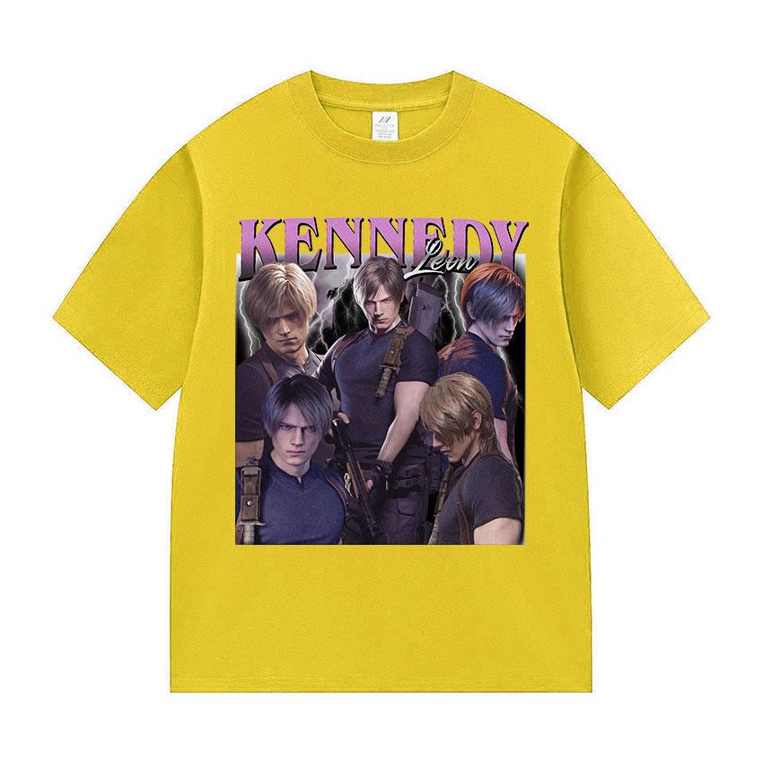 Limited Leon S Kennedy Retro Graphic T Shirt Men's Fashion 100% Cotton Short Sleeve T-shirt Y2k Unisex Harajuku Clothing Tshirts