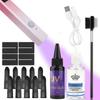 Kit Professionnel d'Extensions de Cheveux UV avec Lampe UV, Colle et Outils | Liaisons Invisibles à Polymérisation Rapide et Adhésif Imperméable | Qualité Salon pour un Usage à Domicile et en Salon