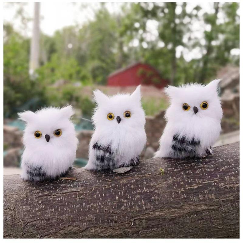 Owl Plush Toy Realistic Stuffed Animal Ornament For Christmas Tree Kids Props Plush Owl Decor