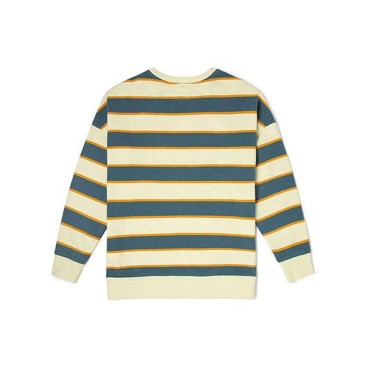 Vans Striped Print Pullover Sweatshirt Women Tops Gray Blue VN0A54LO463