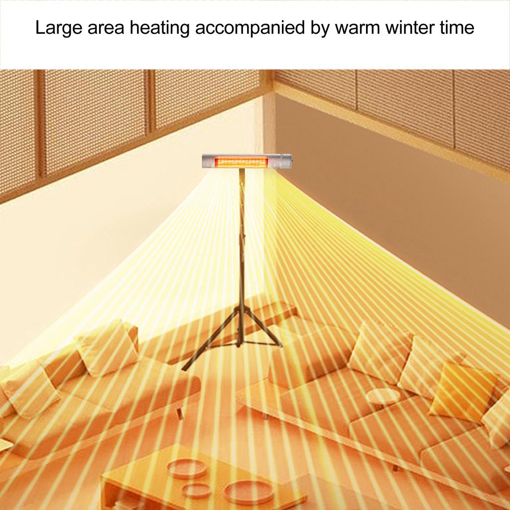 1500W Infrared Heater Indoor Outdoor Wall Patio Heater IP65 Waterproof 30 Square Meters Coverage 3S Fast Heating