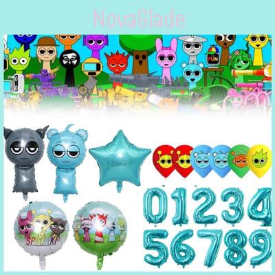 Sprunki Balloons For Birthday Party Decor With Cartoon Shapes For Kids Events