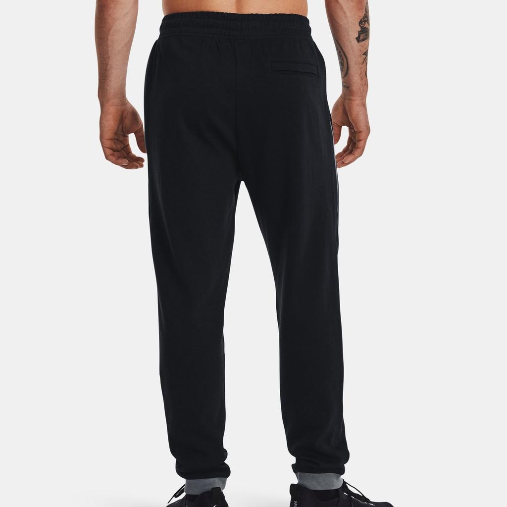 Under Armour Logo Print Mid-Rise Drawstring Jogger Pants Men Bottoms Black 1379661-001