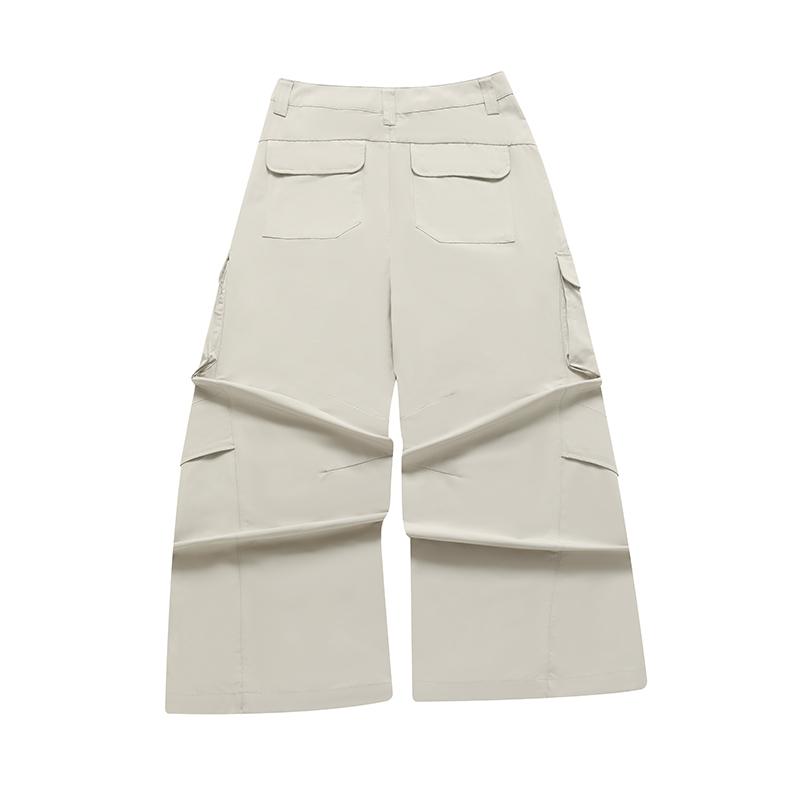 Fila Fusion Inline Loose Fit Multi-Pocket Woven Trousers Casual Pants Women bottoms Feather-Gray T11W421804FGY