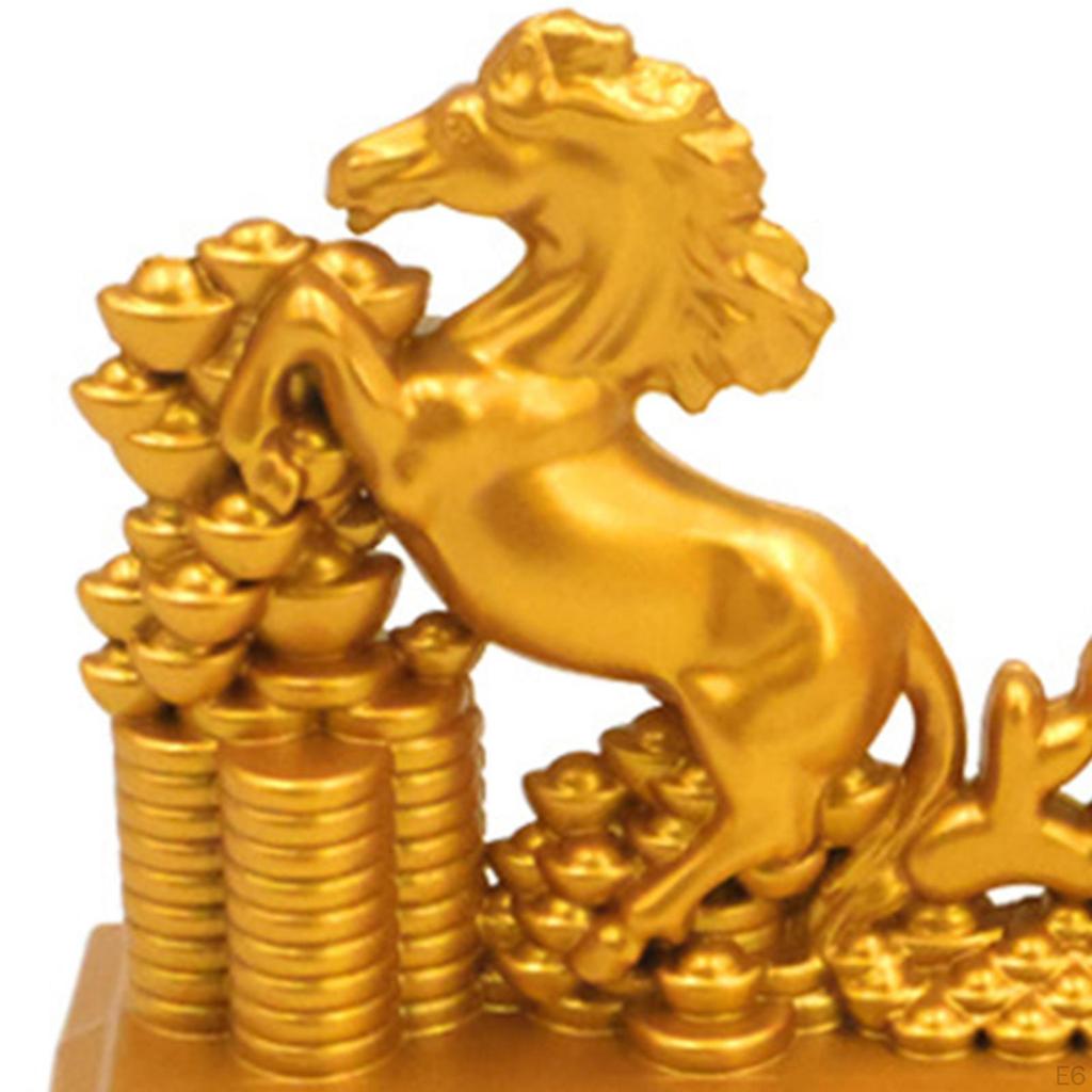 Chinese Horse Statue Animal Sculpture Table Decoration Alloy Home Decor Figurine for Bookcase