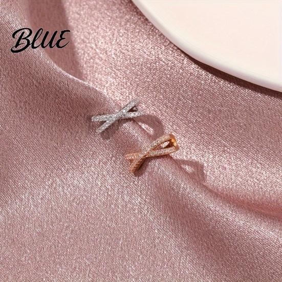 Non-pierced Ear Clip 1Pc Women Cuff Non-Pierced Clip-on X-Shaped Rhinestone