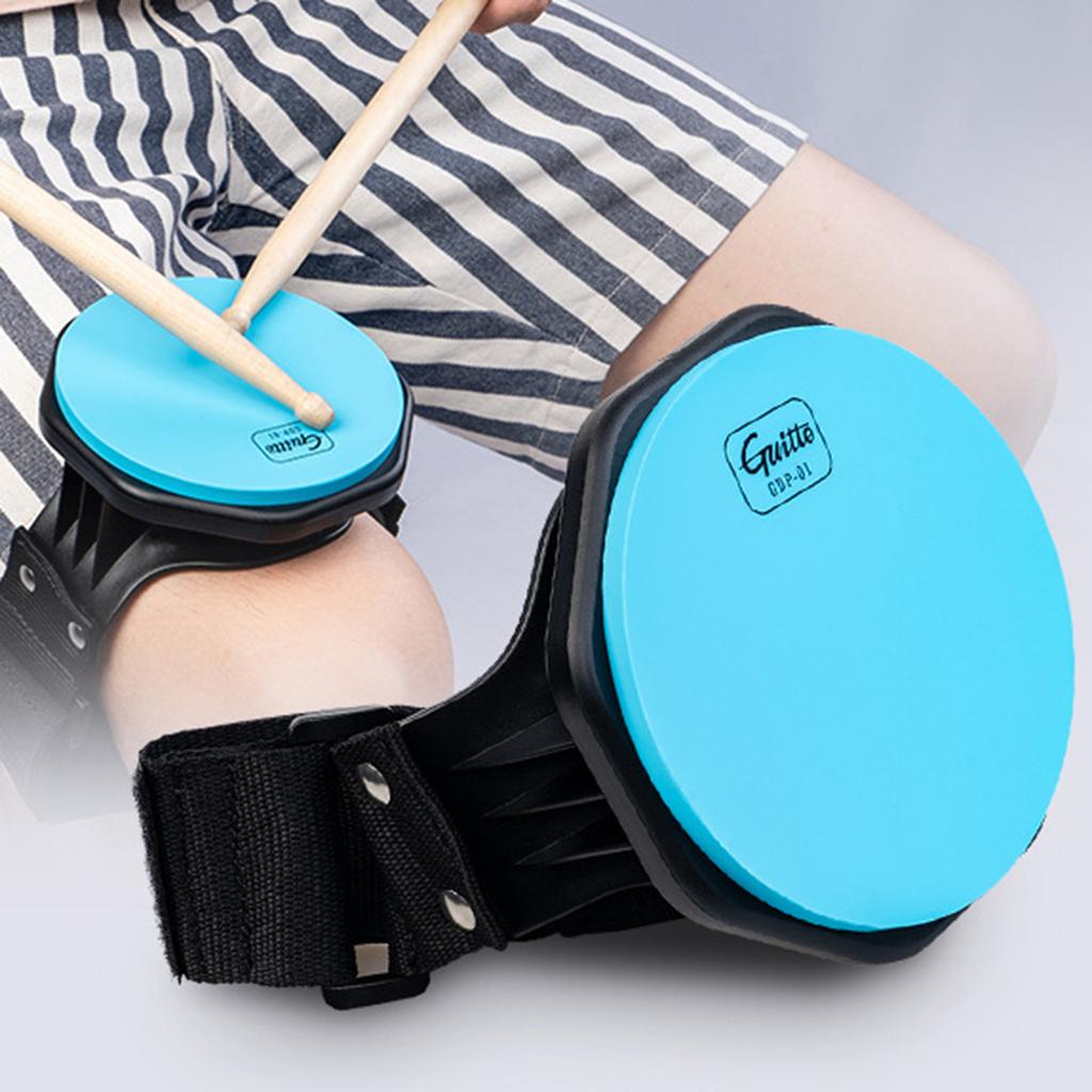 Portable Drum Practice Pad Leg Practice Dumb Drum with Strap Mini Drum Pad for Students Beginners Easy to Play