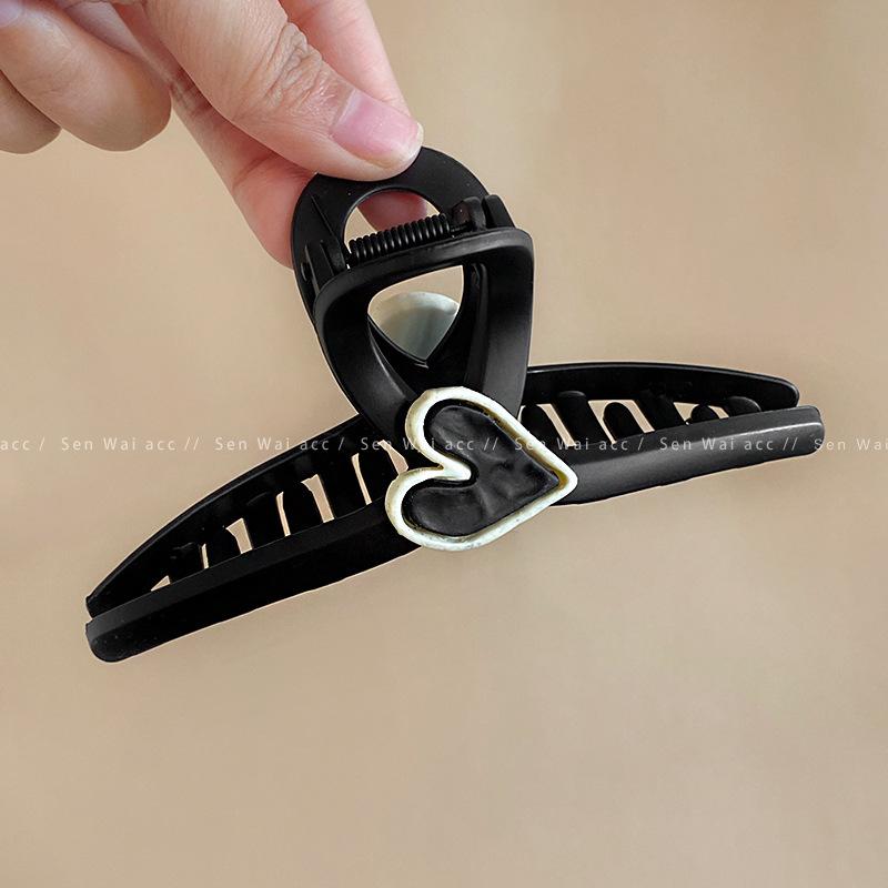 Black grab clip female large high-end hair volume shark clip high-end hairpin back head headdress