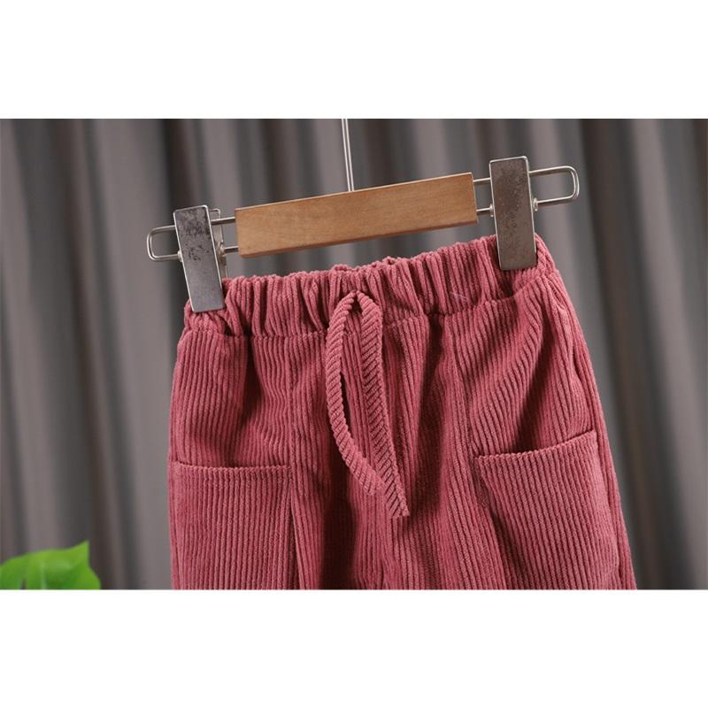 Kids Corduroy 3-Piece Clothing Set Boys Cartoon Print Tee Jacket Pants Casual Outfit For Toddlers