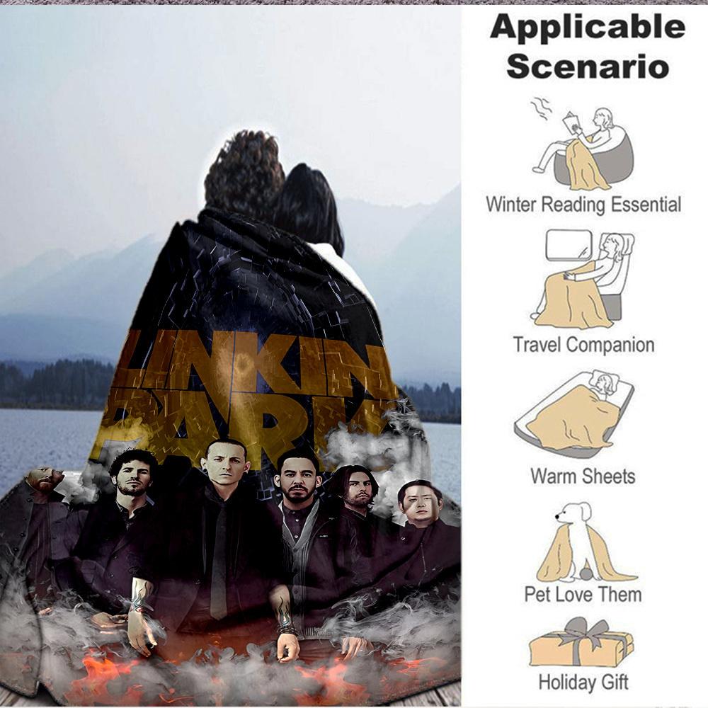 1pc Linkin Park Merchandise Blanket Lightweight Flannel Blanket Throw Blanket For Sofa, Bed, Travel, Camping, Livingroom, Office, Couch