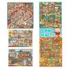 3D DIY Miniature Scene Stickers PET Train Jazz Bar Scrapbook Stickers Creative Design Street Scene Stacking Stickers for Journal