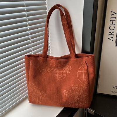 Large Capacity Floral Shoulder Bags for Women Casual Canvas Bag Versatile Feminine Shopping Bags New Fashionable Bags