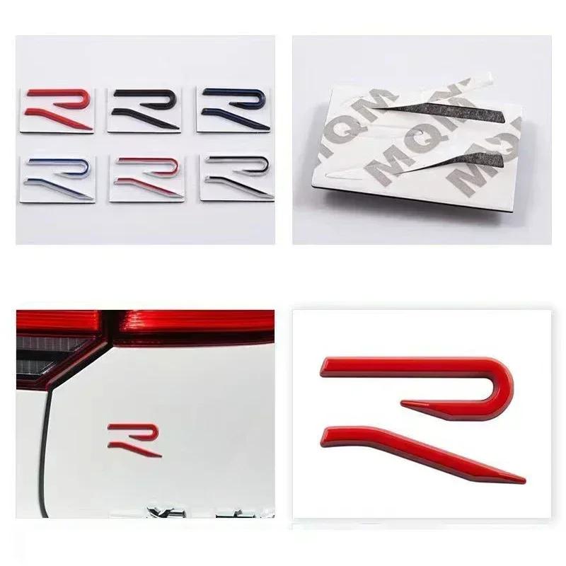New R Emblem Car Metal Body Tail Trunk Sticker Accessories For Volkswagen VW GTI Rline Polo Golf MK8 Touareg Passat Magotan CC zd0