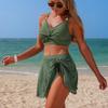 Women's Color High,Waisted Sexy Swimsuit Two,Piece Set