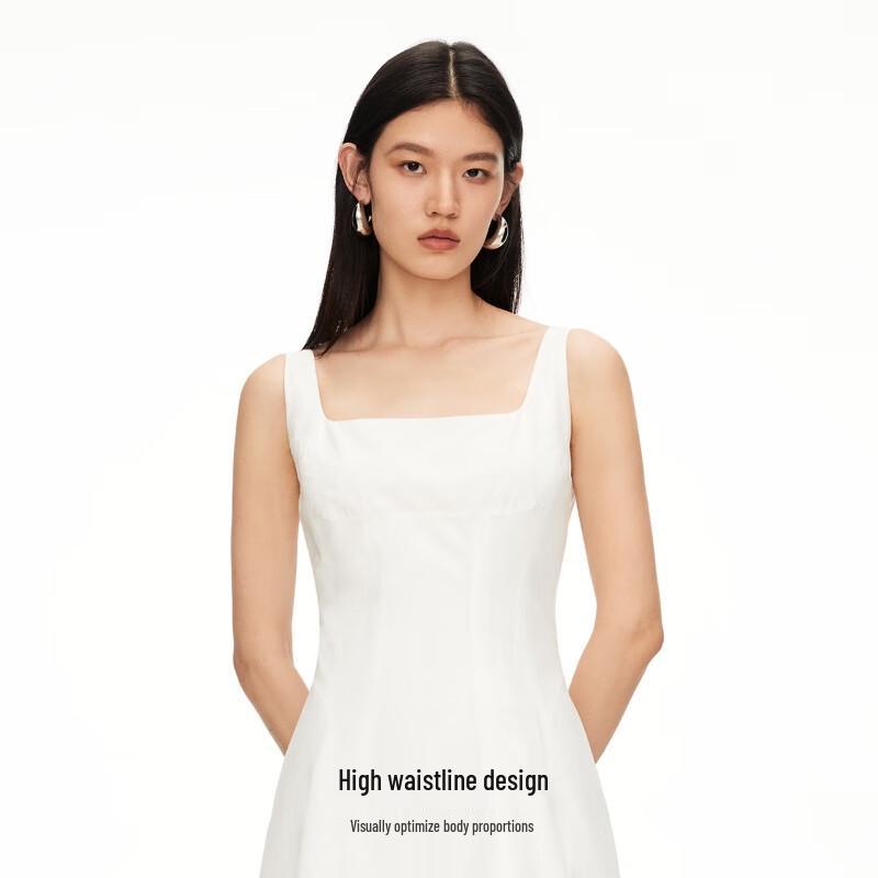 Veromoda 2025 Summer Cotton Blend Square Neck Maxi Dress