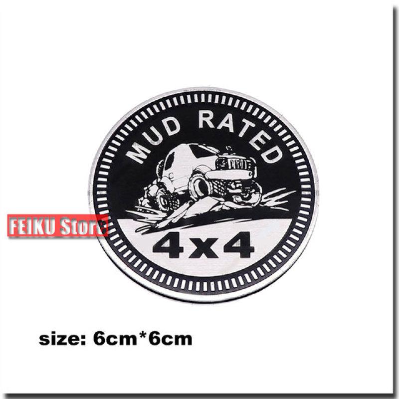 Off-road 4X4 Logo Aluminum Metal Car Badge Stickers Personality Pattern SUV Four-Wheel Drive Emblem Body Decals Accessories