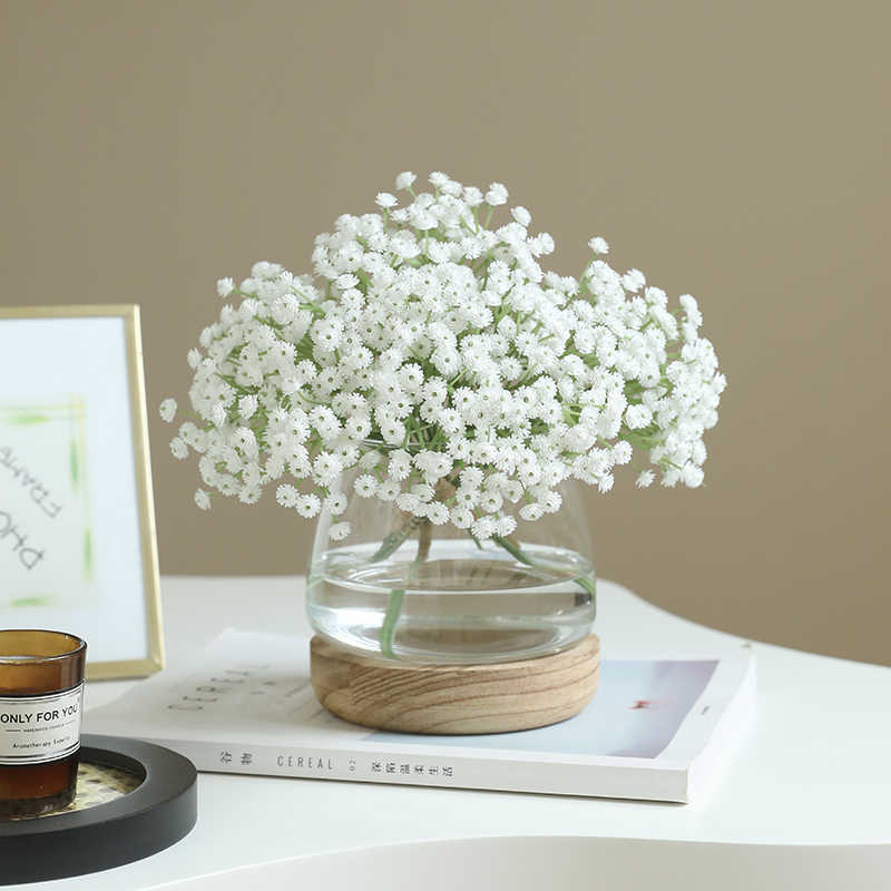 1ks měkký plastový gypsophila umělé květiny 22cm Real Touch Gypsophila Mini kytice pro svatbu domácí dekorace
