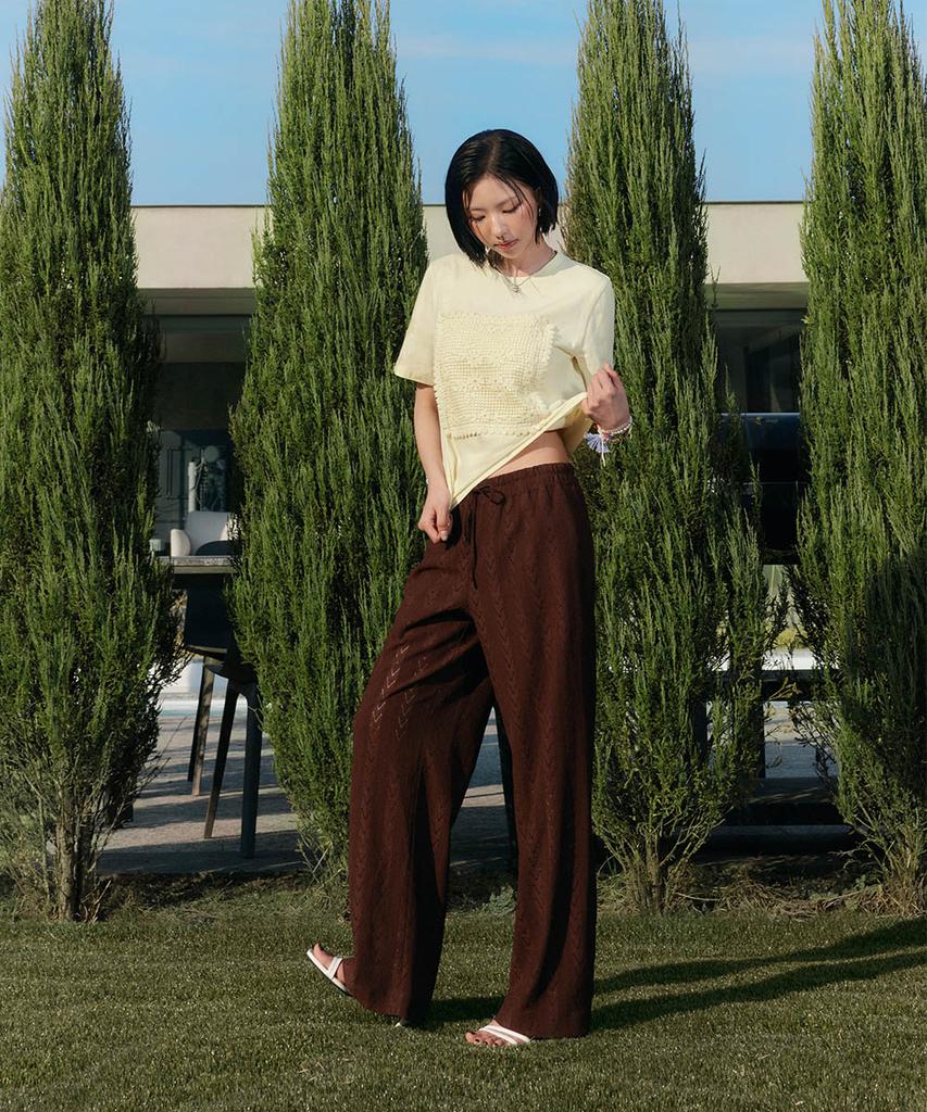 Deoesji 26Ss Jacquard Resort Pants