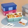 Auslaufsichere Bento-Lunchbox mit herausnehmbaren Trennwänden, Gabel, Messer, Löffel & Soßenbehältern, Mikrowellengeeigneter Meal Prep Behälter
