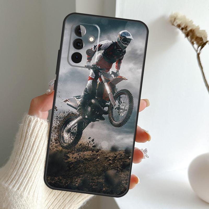 Moto Cross Motorcycle Sports Case For Samsung Galaxy A52 A32 A12 A16 A26 A36 A56 A15 A35 A55 A34 A54 A13 A33 A53 A17 A06