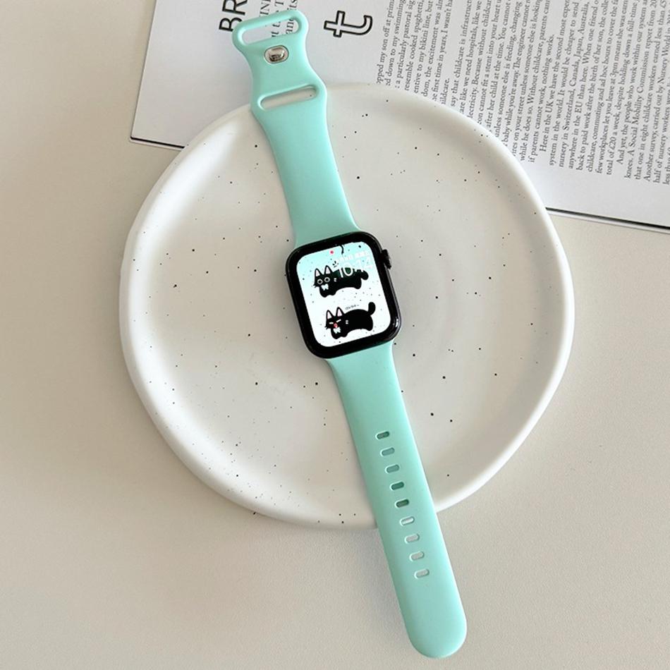 

Strap For Apple Watch Band S11 S10/9/8/7/6/SE/Ultra IWatch 49/46/45/44/42/41/40/38mm Mint Green Nylon Magnetic Silicone Bracelet 38 40 41(S11 10)42MM