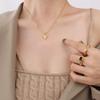 European & American Heart Pendant Necklace, 18K Gold-Plated Titanium Steel Clavicle Chain
