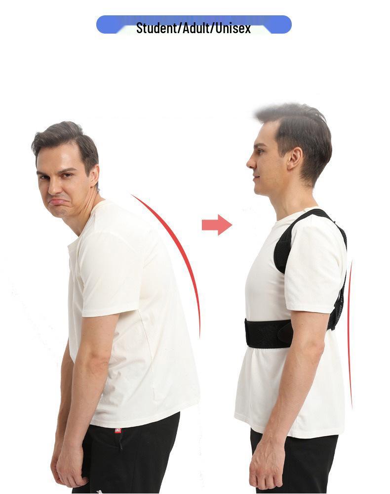 Körperhaltungs-Korrektor: Buckel vorbeugen, Schultern öffnen, Brust heben - Sitzstützgürtel für Erwachsene & Schüler