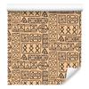 Polynesian Geometric Pattern Wallpaper Gold and Brown 50x1000