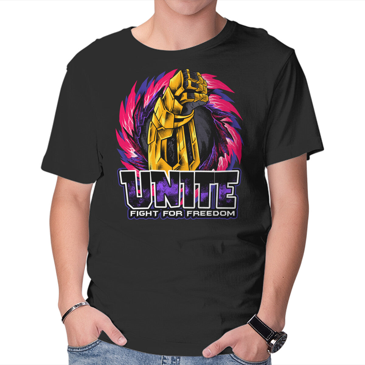 Unisex Crew Neck T-Shirt Unite Graphic Short Sleeve Casual Tee XL