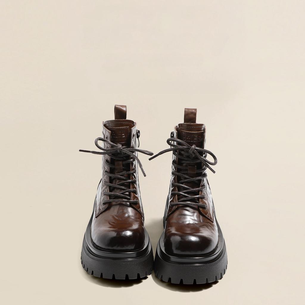 Soft Leather Version~ Martin Boots Women's 2025 New British Style Explosive Boots Women's Autumn and Winter Velvet Heightening Thick-soled Short Boots