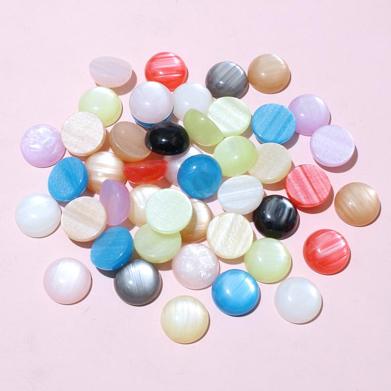 

50pcs 12mm Random Colors Mix Resin Cabochons Cameo Flat Back Round DIY Jewelry Making Accessories Findings for Earrings Necklace