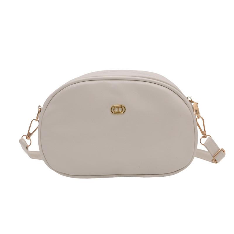 Oval Pu Lightweight Crossbody Bag With Solid Color Design For Everyday Wear