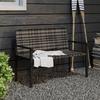 Two-Seater Rattan Bench - Mixed Grey