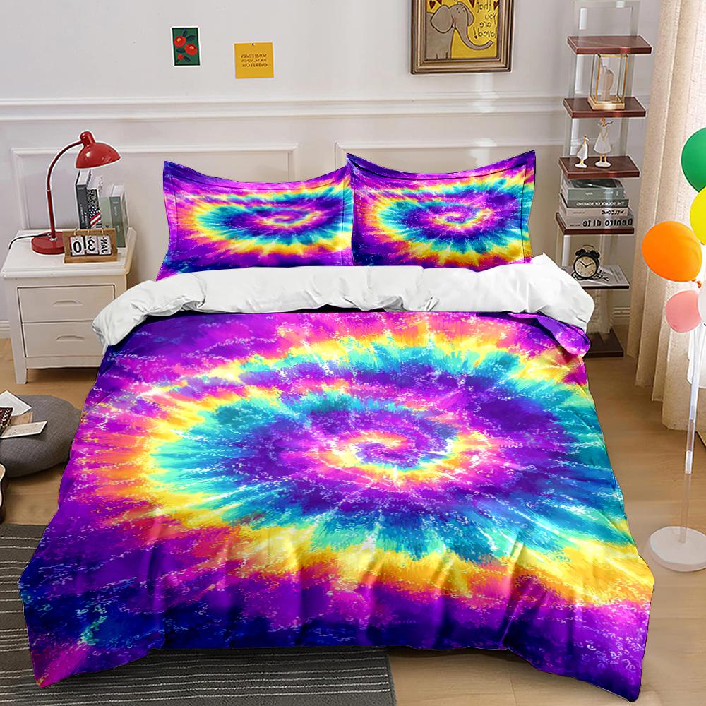 Tie-Dye Spiral Bettwäscheset Bettwäscheset (1 Bettbezug, 2 Kissenbezüge, Bettdecke nicht enthalten)